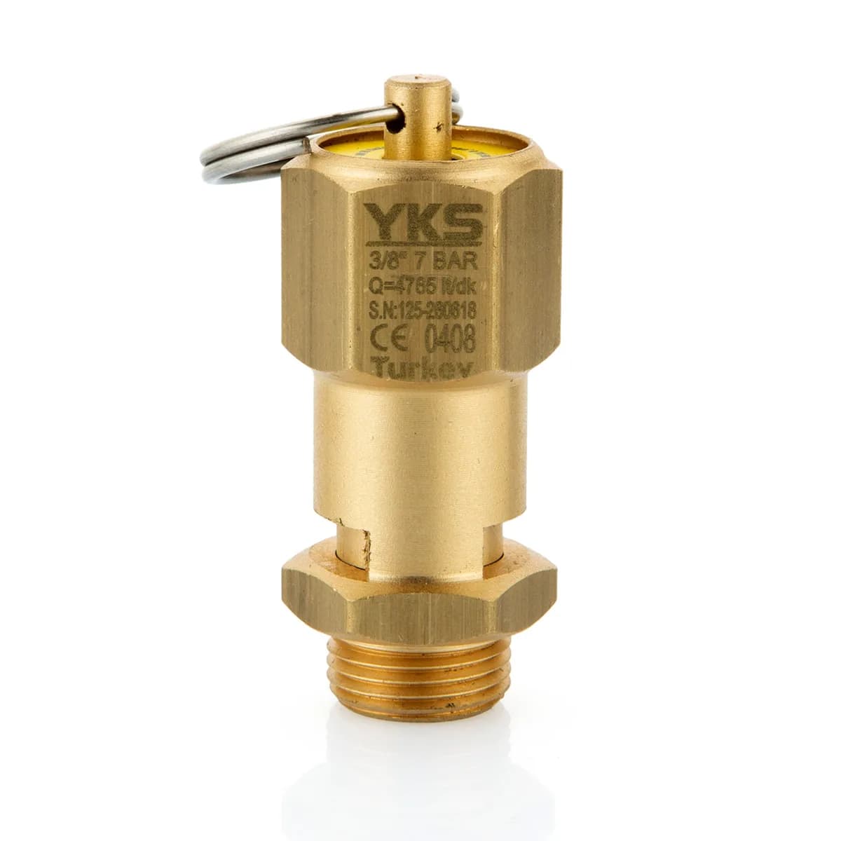 3/8″ 7 Bar Basınç Emniyet Ventili YKS 125 Standart Basınç Emniyet Valfi Su Hava Yağ ve Akışkan Basınç Tahliye Ventili